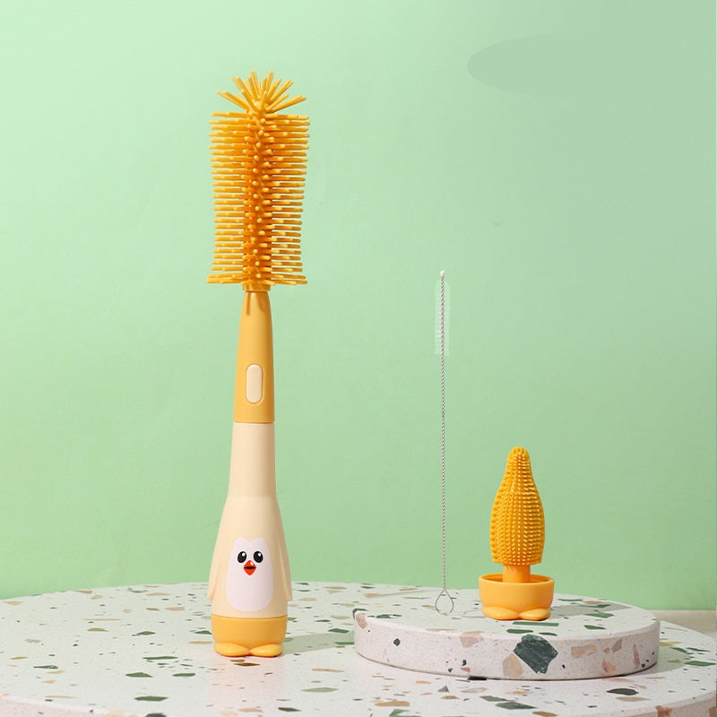 Three-in-One Silicone Baby Bottle Cleaning Brush Set