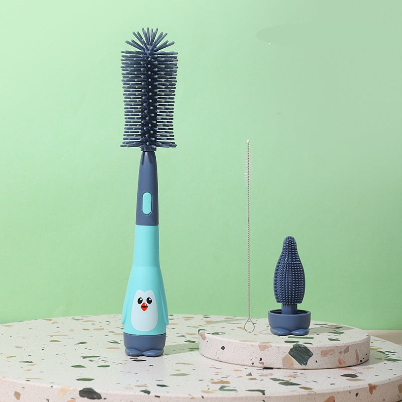 Three-in-One Silicone Baby Bottle Cleaning Brush Set