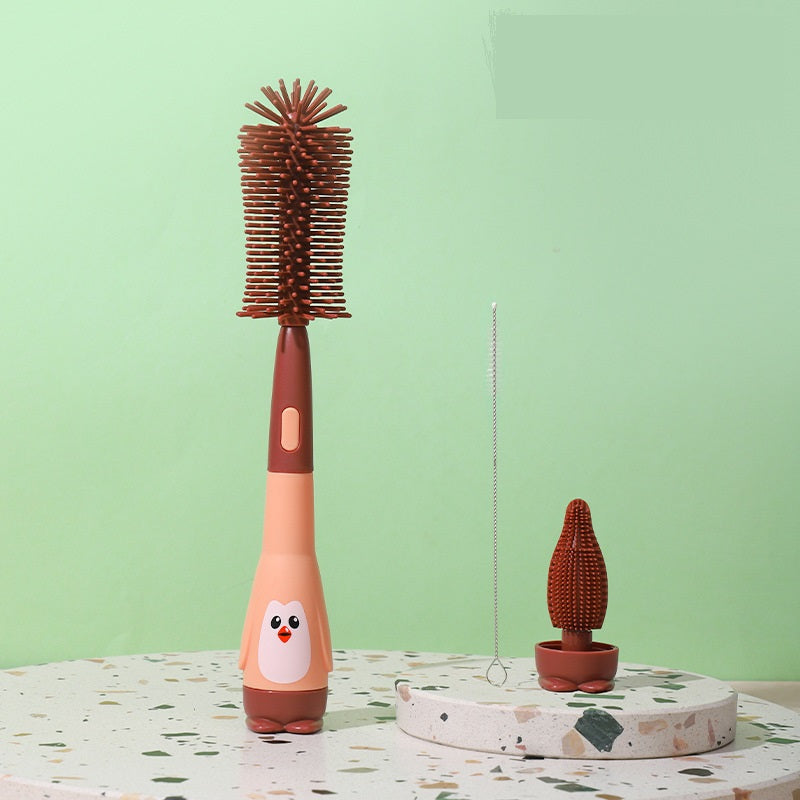 Three-in-One Silicone Baby Bottle Cleaning Brush Set
